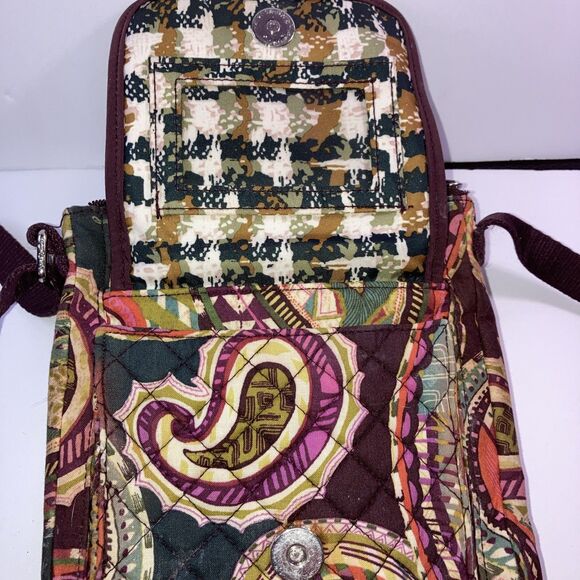 Vera Bradley Quilted Bag 4 Pockets Canvas Adjustable Strap - Picture 3 of 7